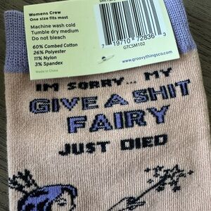 Beige & Lavender Novelty Socks - Womens